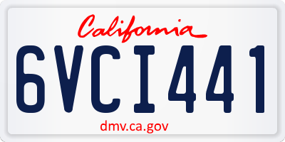 CA license plate 6VCI441