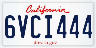 CA license plate 6VCI444