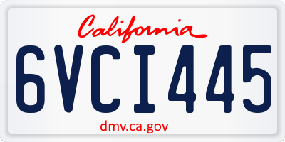 CA license plate 6VCI445