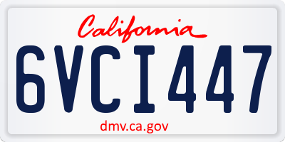 CA license plate 6VCI447
