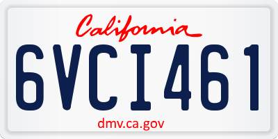 CA license plate 6VCI461