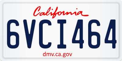 CA license plate 6VCI464