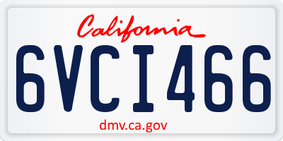 CA license plate 6VCI466