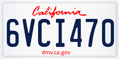 CA license plate 6VCI470