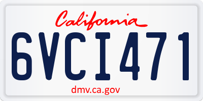 CA license plate 6VCI471