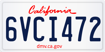 CA license plate 6VCI472