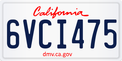 CA license plate 6VCI475