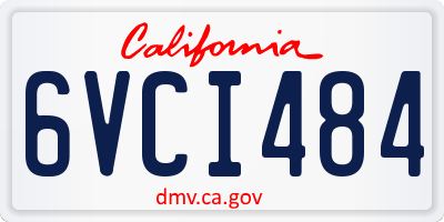 CA license plate 6VCI484