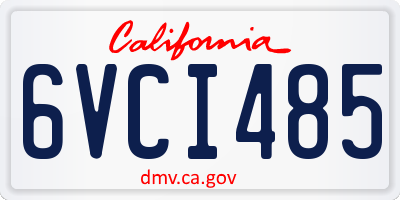 CA license plate 6VCI485