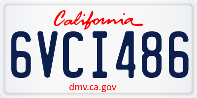 CA license plate 6VCI486