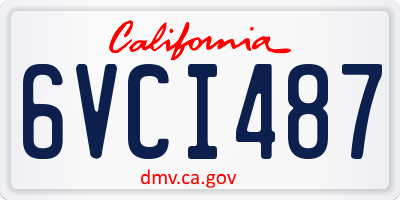 CA license plate 6VCI487