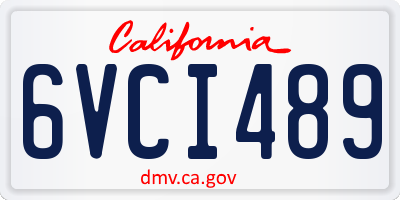 CA license plate 6VCI489
