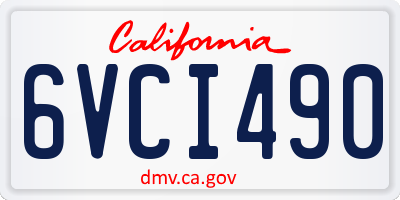 CA license plate 6VCI490