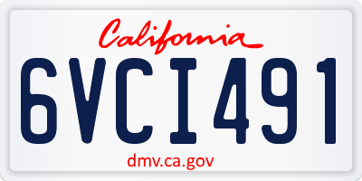 CA license plate 6VCI491