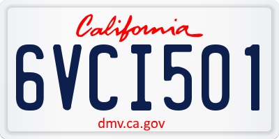 CA license plate 6VCI501