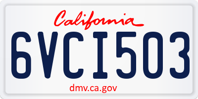 CA license plate 6VCI503