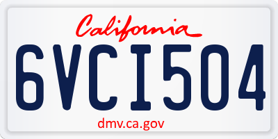 CA license plate 6VCI504