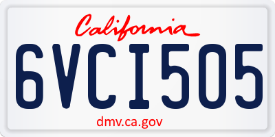 CA license plate 6VCI505