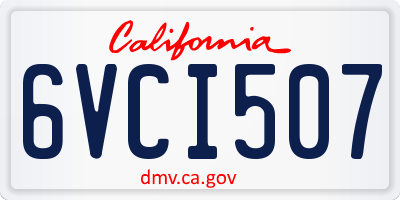 CA license plate 6VCI507