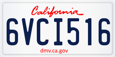 CA license plate 6VCI516