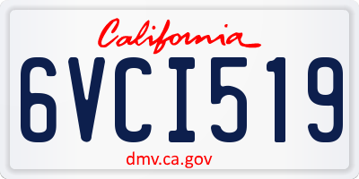 CA license plate 6VCI519