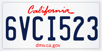 CA license plate 6VCI523