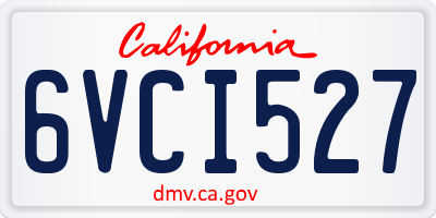 CA license plate 6VCI527