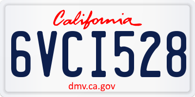 CA license plate 6VCI528