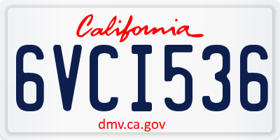 CA license plate 6VCI536