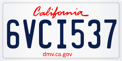 CA license plate 6VCI537