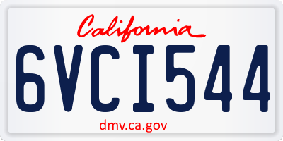 CA license plate 6VCI544