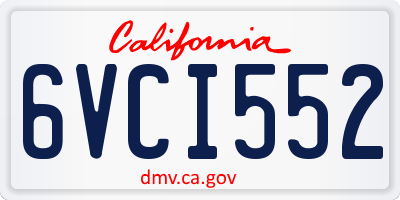 CA license plate 6VCI552