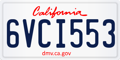 CA license plate 6VCI553