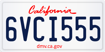 CA license plate 6VCI555