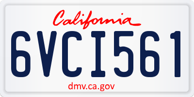 CA license plate 6VCI561