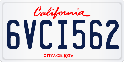 CA license plate 6VCI562