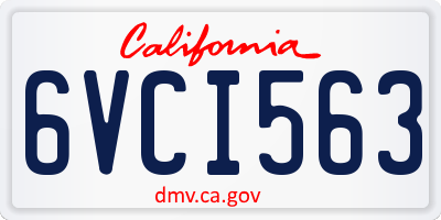 CA license plate 6VCI563