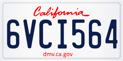 CA license plate 6VCI564
