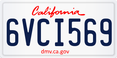 CA license plate 6VCI569