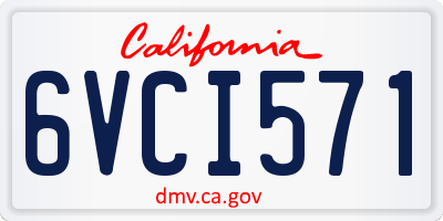CA license plate 6VCI571