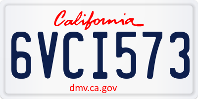 CA license plate 6VCI573