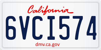 CA license plate 6VCI574
