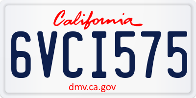 CA license plate 6VCI575