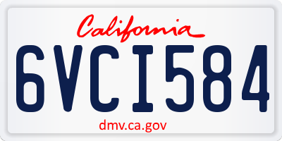 CA license plate 6VCI584