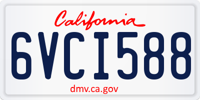 CA license plate 6VCI588