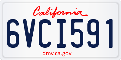 CA license plate 6VCI591