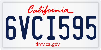CA license plate 6VCI595