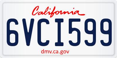 CA license plate 6VCI599