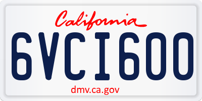 CA license plate 6VCI600