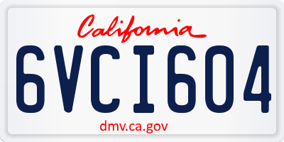 CA license plate 6VCI604
